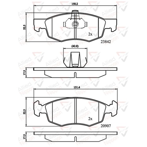 Brake pads set for fiat - for, doblo
