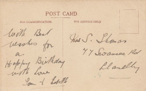 Postcard genealogy mrs - postcard,