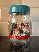 RARE Vintage Disney Pocahontas Glass Storage Jar Biscuit Cookie Jar