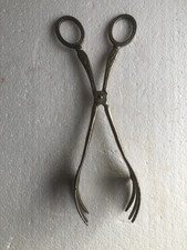Vintage Silver Plate Zinc Alloy Birds Claw Scissor Tongs 