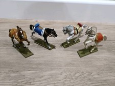 Vintage Starlux Military Painted Metal Horses From First Empire