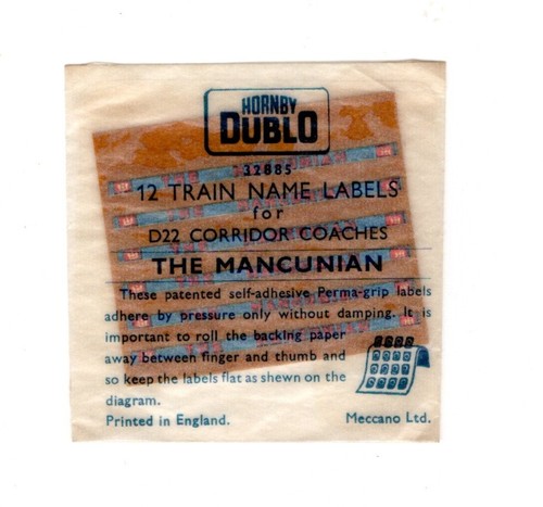 Hornby dublo the mancunian - hornby,
