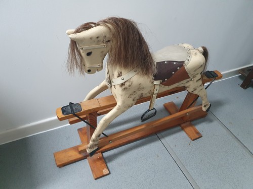 Vintage wooden rocking horse - vintage,