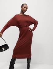 Marks & Spencer Womens Brown Viscose Midi Bodycon Dress - M&S