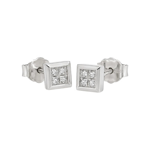 Natural diamond cluster stud - diamond,