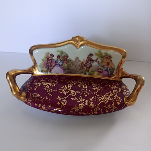 Burgundy gold floral glossy - &,