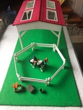 schleich horse riding. training arena,with horse & rider and groom.