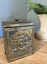 Vintage Brass Tea Caddy Box