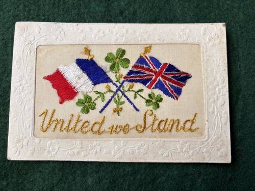Ww1 silk postcard united - silk, postcard,