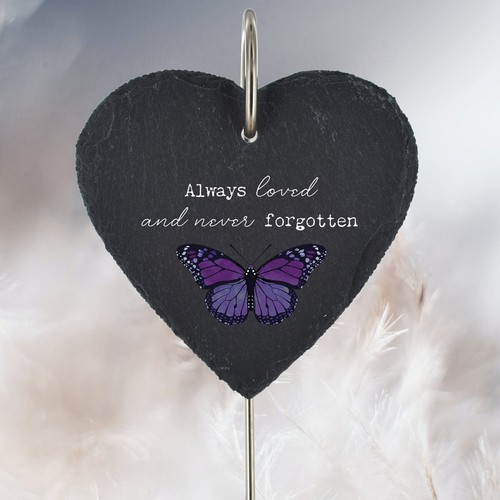 Purple butterfly grave stick - butterfly,