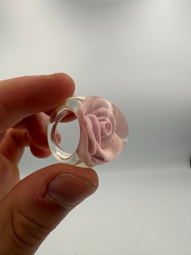 Vintage y2k clear lucite rose - vintage,