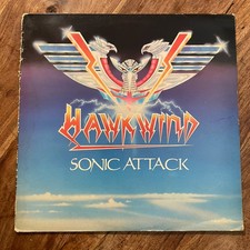 HAWKWIND - SONIC ATTACK   VG/EX+ VINYL LP / FIRST PRESSING /INSERT + MERCH SHEET