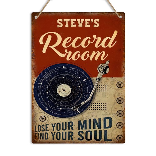 Personalised record room retro - room,