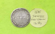 1685 Silver HALF CROWN Coin