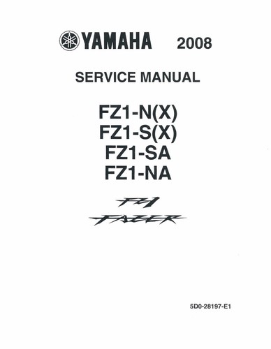 Yamaha service manual 2008 - , fz1