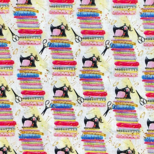 Cotton fabric vintage sewing - -,
