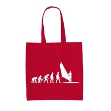 Evolution Of Man WindSurfing - Canvas Tote Bag - WindSurf Surfer