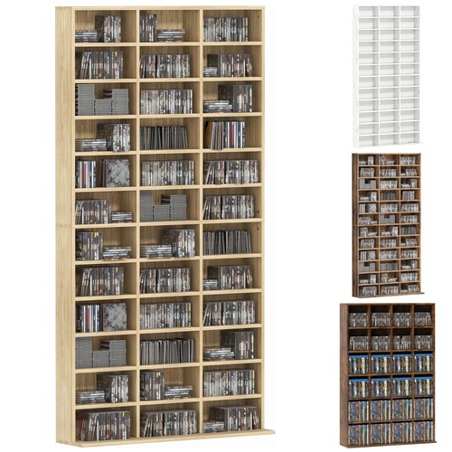 Homcom dvd media storage shelf - dvd,