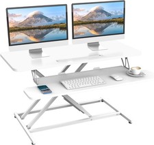 Standing Desk Converter 36"/91cm Wide Height Adjustable Desk Riser White