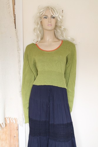 Green handknitted rowan 100 - rowan, 100%