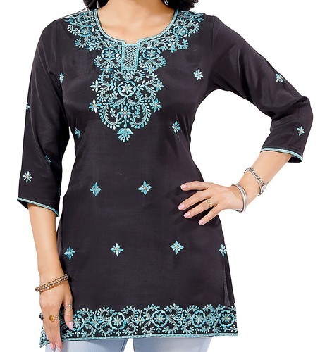 Kurtis viscose blend black - kurtis,