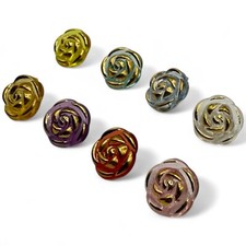 Transparent Acrylic Rose Flower Shank Buttons 15mm 8 Colours Sewing Knitting