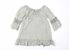 Blue Vanilla Women's Grey Off-Shoulder Tunic Blouse