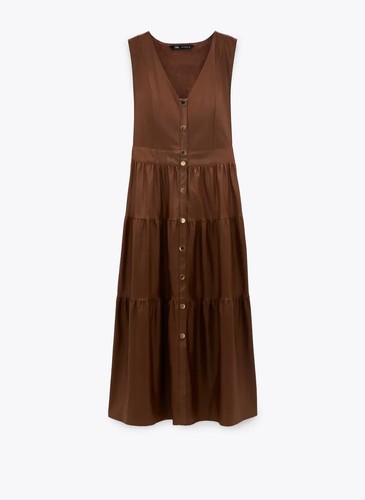 Zara faux leather - leather, brown