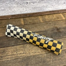 BMX Motocross Handlebar Crossbar Frame Pad Checkered Black Yellow Racing Cover