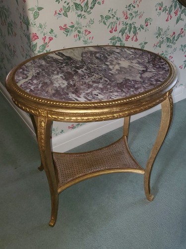 Unusual antique gilded oval - gilded,