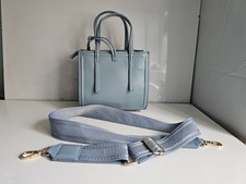 ZARA DESIGNER WOMEN LIGHT BLUE FAUX LEATHER SHOULDER CROSSBODY SATCHEL HANDBAG