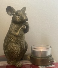 Habitat Gold Country Mouse Tealight Holder Home Decor & Scented Tealight