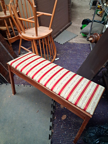 Antique upholstered duet piano - antique,