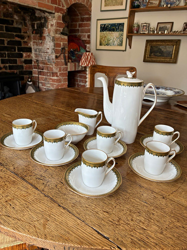 Spode green diadem coffee set - diadem,