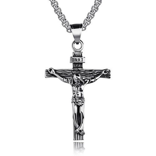 18k gold plated cross necklace - plated,