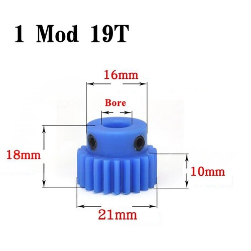 Mod 19t blue nylon spur - 19t,