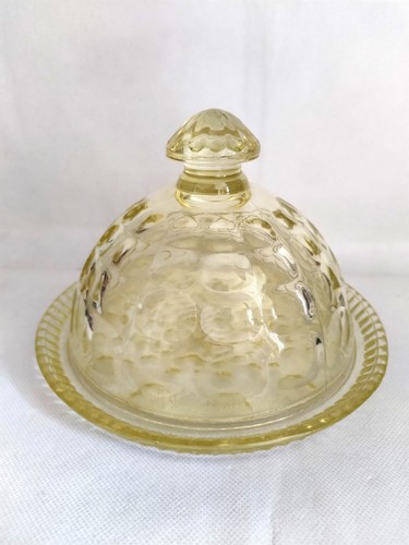 Vintage yellow pressed glass - vintage,