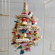 Bird Cage Biting Toy for African Grey Macaws Cockatoos Large Parrot Chewing Toy！