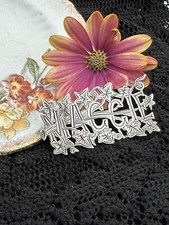 Vintage Victorian Silver Name Brooch MAGGIE Not Marked Early RARE