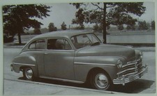 Plymouth 1949 2 Door Sedan Salesmans Card Period Postcard Ref 94A