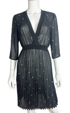 MAJE Black Pleated Paisley