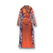 Jean Paul Gaultier × Y/Project Orange Collared Trompe L'oeil Maxi Dress | Size S