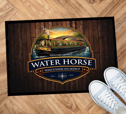 Personalised barge boat mat - personalised,