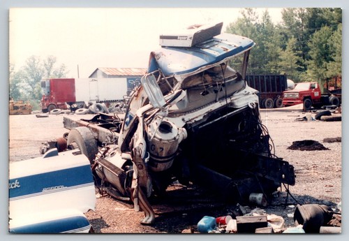 Wrecked truck 1980s snapshot - 1980s,