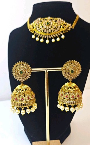 Gold tone ethnic necklace - ethnic, &