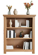 Oakcroft Small Oak Bookcase, Bookcase, Small Low Bookcase, Comes Fully Built