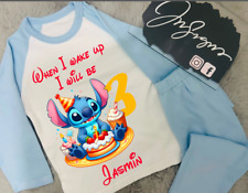 Personalised Stitch  Theme childrens birthday pyjamas