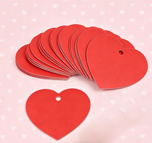 Heart tags kraft valentine - tags,