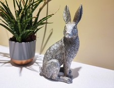 Silver coloured sitting hare - silver,