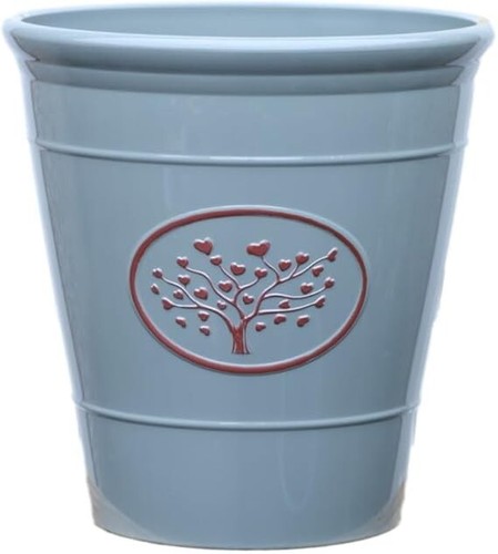 Plastic olive grey planter - olive,